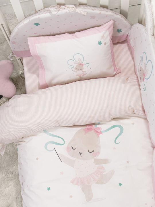 Nima Set Copertă de Pătuț cu Față de Pernă Bunny Multicoloră 110x145cm. Nima Set Copertă de Pătuț cu Față de Pernă Bunny Multicoloră 110x145cm.