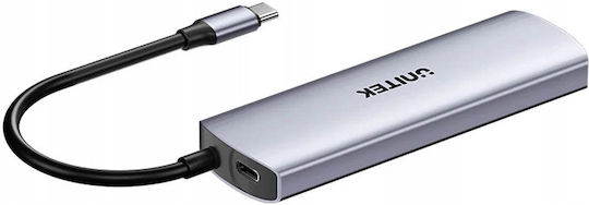 Unitek USB 3.0 4-Port Hub with USB-C Connection Gray