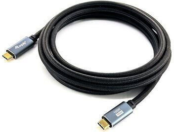 Equip Braided USB 3.2 Video Cable USB-C Male - USB-C 100W PD Black 3m 128359
