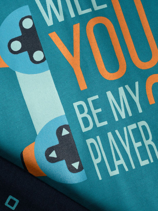 Minerva Детска Пижама Зимна Петролена Player Player