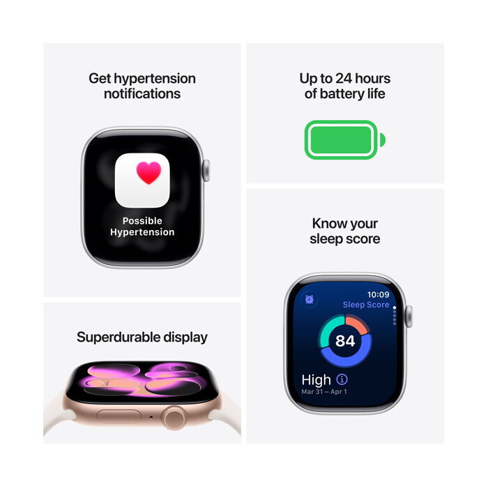 Apple Watch Series 11 Aluminium 46mm Αδιάβροχο με Παλμογράφο (Space Grey Aluminium Case with Black Sport Band - M/L) (MEV44LWA)