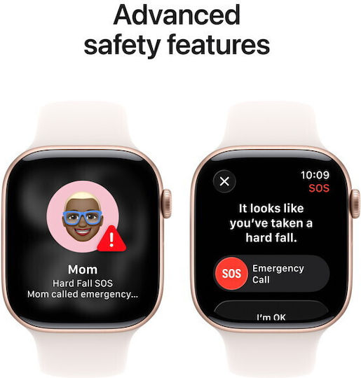 Apple Watch Series 11 Aluminium 42mm Waterproof with Heart Rate Monitor (Rose Gold Aluminium Case with Light Blush Sport Band - S/M)