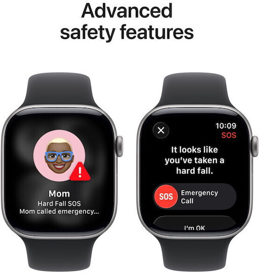 Apple Watch Series 11 Aluminium 42mm Waterproof with Heart Rate Monitor (Space Grey Aluminium Case with Black Sport Band - M/L)