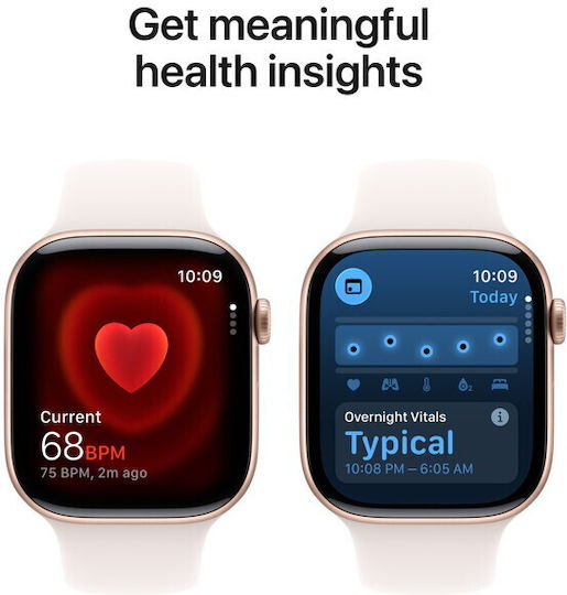 Apple Watch Series 11 Aluminium 46mm Waterproof with Heart Rate Monitor (Rose Gold Aluminium Case with Light Blush Sport Band - M/L)