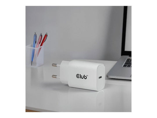Club3D Charger Without Cable with USB-C Port 30W Power Delivery Whites (CAC-3020)