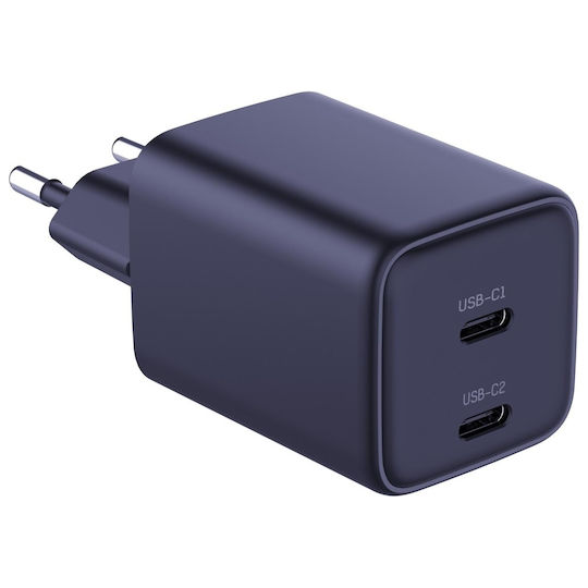 3MK Φορτιστής Χωρίς Καλώδιο με 2 Θύρες USB-C 45W Power Delivery Μαύρος (Hyper Charger)