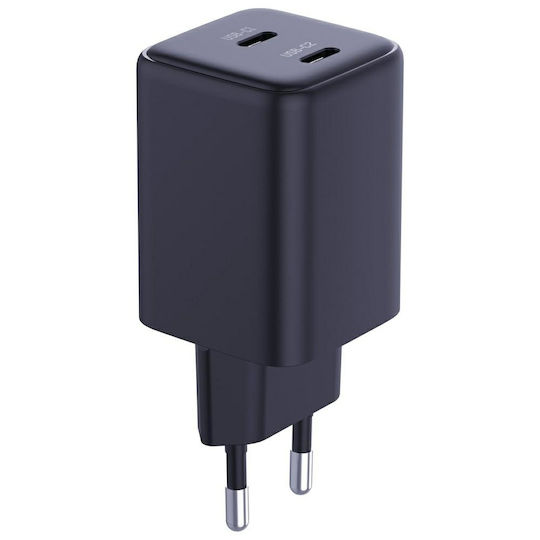 3MK Φορτιστής Χωρίς Καλώδιο με 2 Θύρες USB-C 45W Power Delivery Μαύρος (Hyper Charger)
