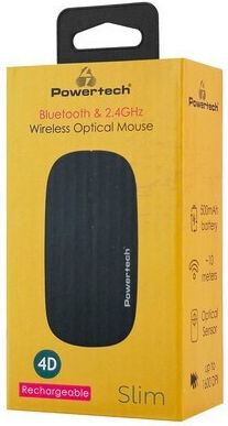 Powertech PT-1381 Безжичен Ергономичен Bluetooth Мишка Черен
