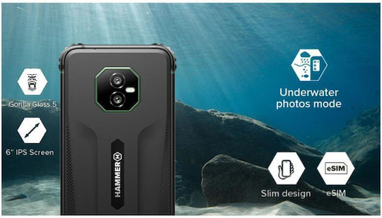 Hammer Ranger Dual SIM (8/256GB) Ανθεκτικό Smartphone Μαύρο-Πράσινο