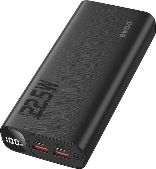 BWOO GSM188868 Power Bank 20000mAh 22.5W with 2 USB-A Ports and USB-C Port Power Delivery Black