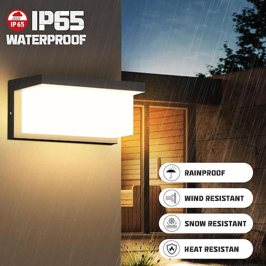 Rovo Montat pe perete Lampă Solară 24W 2400lm Alb Cald 3000K cu Senzor de Mișcare IP65 13.5bucx7.5bucx7.5buccm