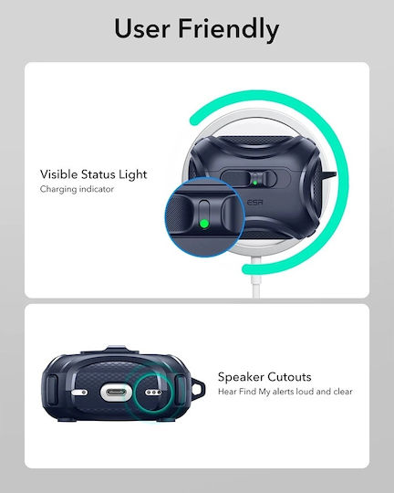ESR Cyber Flicklock Halolock Θήκη Πλαστική σε Μπλε χρώμα για Apple AirPods Pro 3
