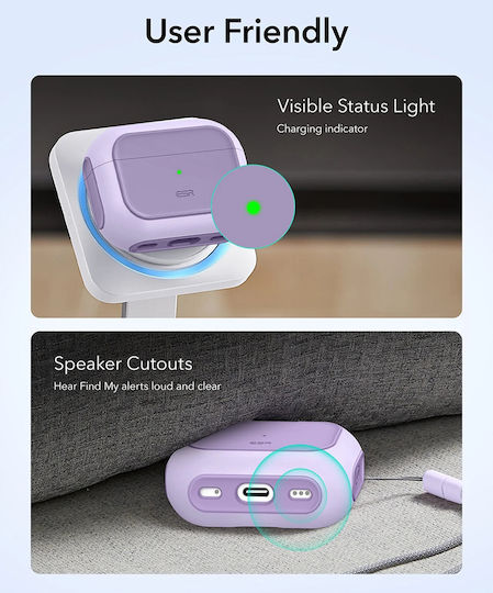 ESR Orbit Hybrid Halolock Case Plastic / Silicone Lavender for Apple AirPods Pro 3