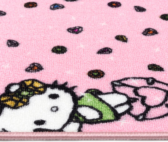 Kids Rug Playroom Pink Kitty Pink 133x190