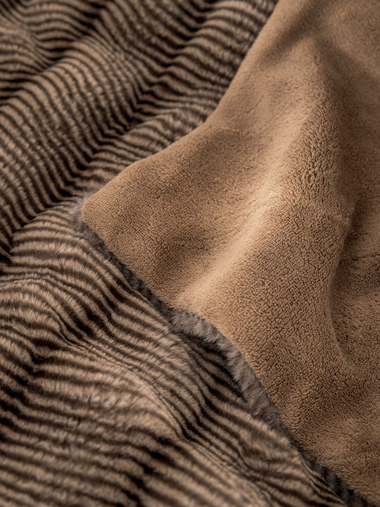 Palamaiki Κουβερτοπάπλωμα Υπέρδιπλο 220x240εκ. Juno Taupe 840 GSM