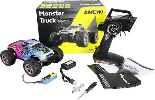 RC Amewi Hyper Go Max20 Monster Truck Li-po 750mAh Blue Pink