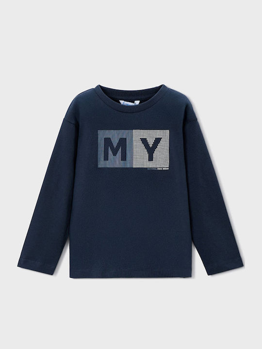 Kids' Shirt Long Sleeve Navy Blue Basic
