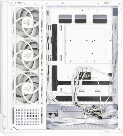 Zalman P40 DS Геймърско бюро Midi Tower Компютърна кутия със страничен прозорец Бял