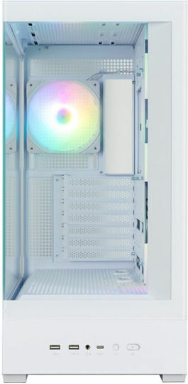 Zalman P40 DS Геймърско бюро Midi Tower Компютърна кутия със страничен прозорец Бял