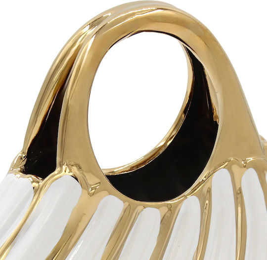 Keskor Βάζο Κεραμικό Τσάντα Λευκό 24x10xΥ25cm Keskor Βάζο Κεραμικό Τσάντα Λευκό 24x10xΥ25cm