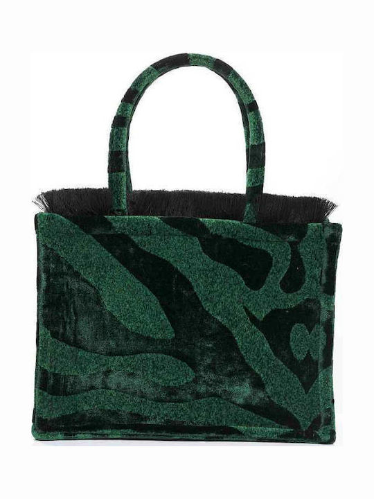 Animal Velvet Damentasche Tote Handtasche Petrol Blau