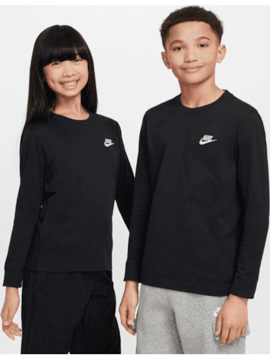 Kids' Shirt Long Sleeve Black Sportswear