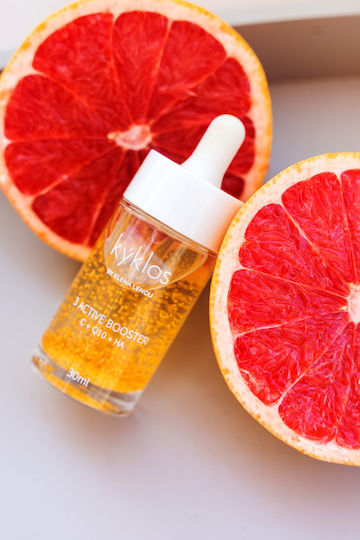 Kyklos Cosmetics 3 Active Ενυδατικό Booster Προσώπου με Βιταμίνη C & Υαλουρονικό Οξύ για Αποτοξίνωση & Λάμψη 30ml