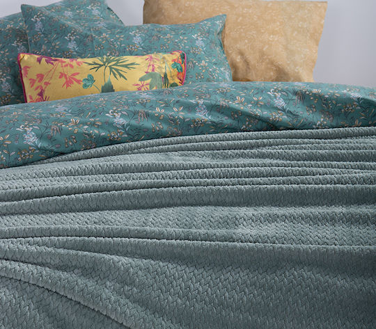 Nef-Nef Homeware Worth Μονή 160x220εκ. Πράσινη Nef-Nef Homeware Worth Μονή 160x220εκ. Πράσινη