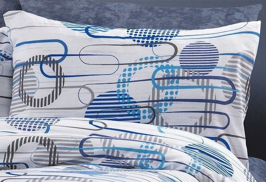 Dimcol Set Queen 4pcs 240x270cm White-blue