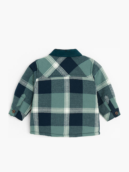 Kids Checked Long-sleeved Blue Shirt