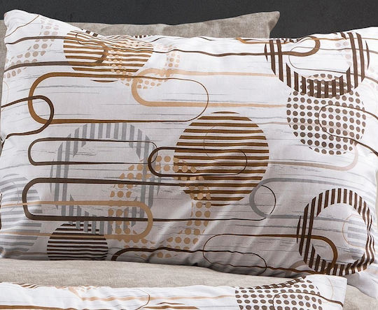 Dimcol Sheet Sets Queen 220x240cm. White-mocha 4pcs