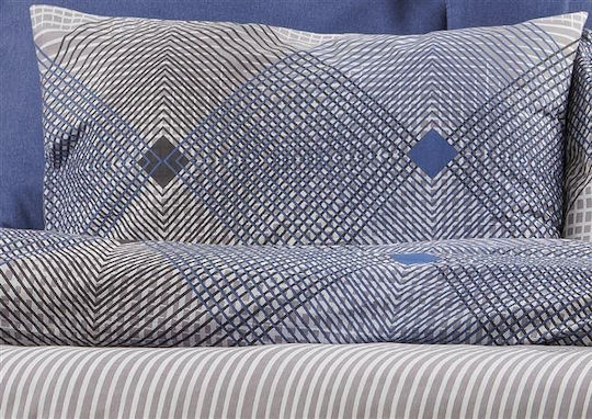 Dimcol Σετ Σεντόνια Μονά 160x240εκ. 604 Grey-blue (3τμχ)