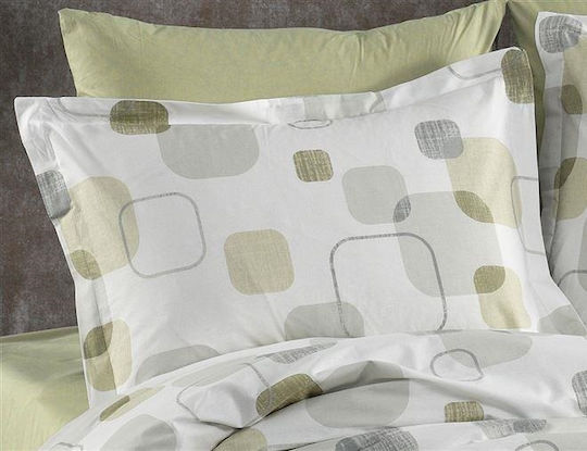 Dimcol Μελίνα Σετ Υπέρδιπλο 4τμχ 220x240εκ. White-olive