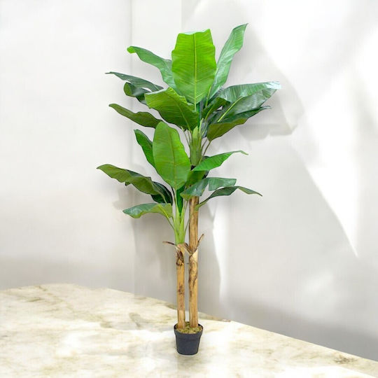 Künstlicher Bananenbaum mit Plastiktopf 220 cm