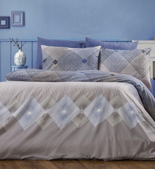 Dimcol Υπέρδιπλη 220x240cm Καλλιρόη 604 Grey-blue