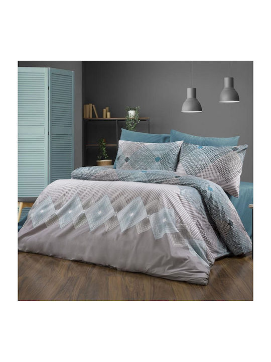 Dimcol Duvet Cover Single 160x240 Kallirroi 605 Grey-petrol