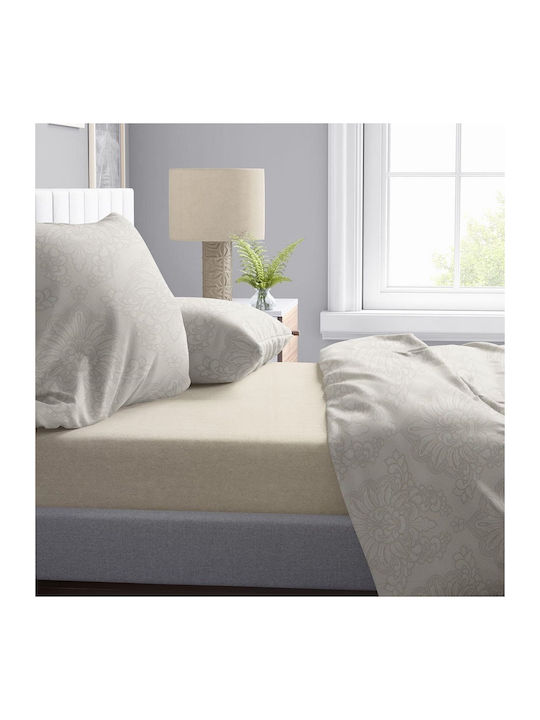 Dimcol Duvet Cover Cotton Single 160x240 Artemis 702 Beige