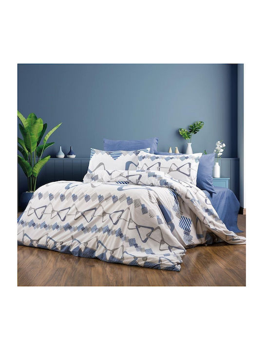 Dimcol Duvet Cover Single 160x240 Dareia 489 White-blue