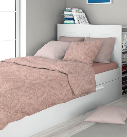 Dimcol Παπλωματοθήκη Βαμβακερή Υπέρδιπλη 220x240 Άρτεμις 703 703 Dusty Rose