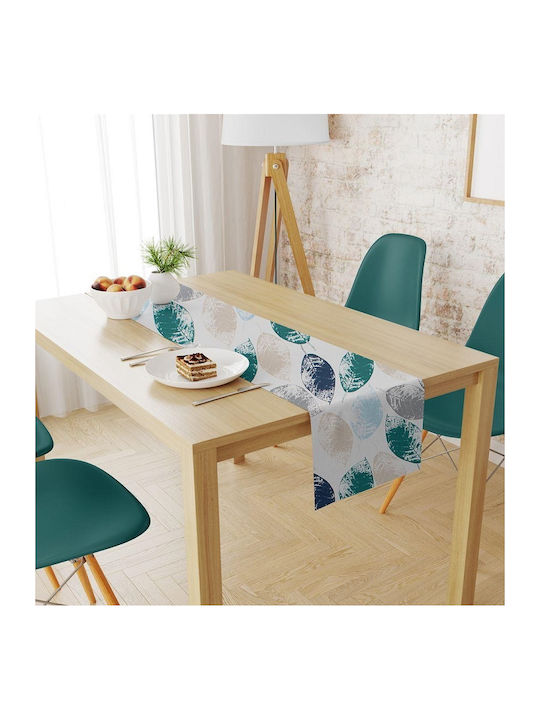 Dimcol Tablecloth Stain Resistant Set 2pcs Leaves 466 Petrol 140x220cm