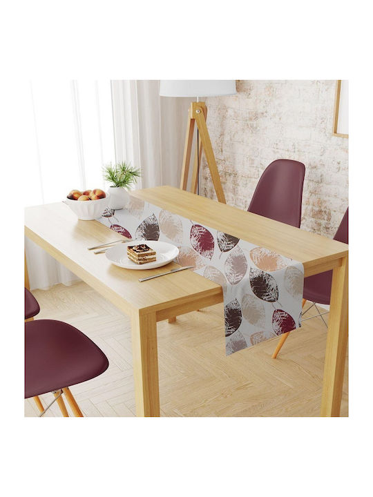 Dimcol Tablecloth Stain Resistant Set 2pcs Leaves 467 Brown 140x300cm
