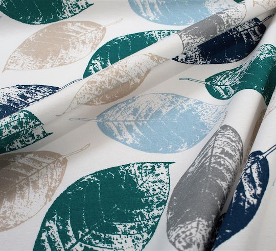 Dimcol Läufer Fleckabweisend Leaves 466 Petrol 40x180cm