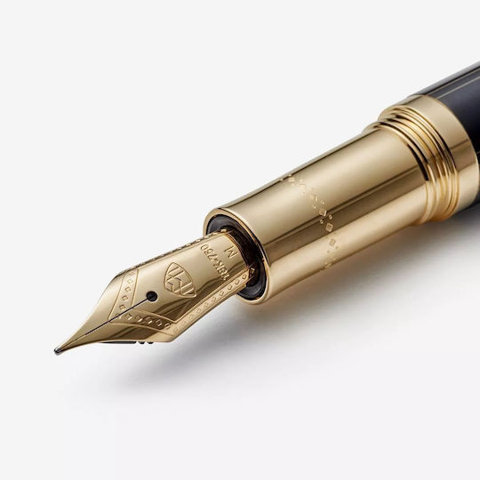 Maybach Peak I Lustrous Midnight Black Gold Fountain Pen