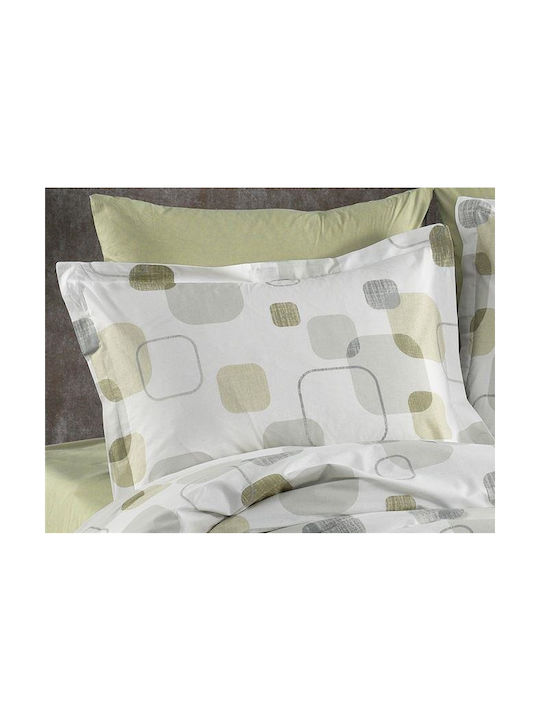 Dimcol Melina Pillowcase with Envelope Cover White-olive 50x70cm.