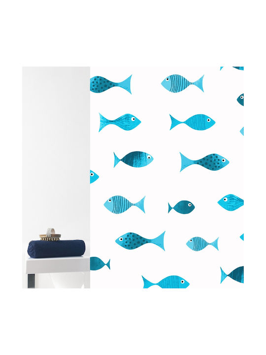 Dimitracas Rainbow Shower Curtain Fabric 180x200cm Scuba Blue
