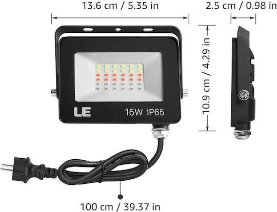 Rezistent la apă Proiector LED 15W RGB cu Telecomandă IP65