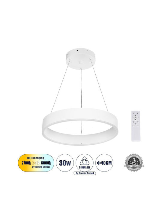 GloboStar Venom Ceiling Light White LED with Adjustable White Light 40x40cm