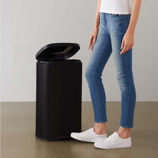 Vesta Waste Bin from Stainless Steel with Pedal Black 30lt