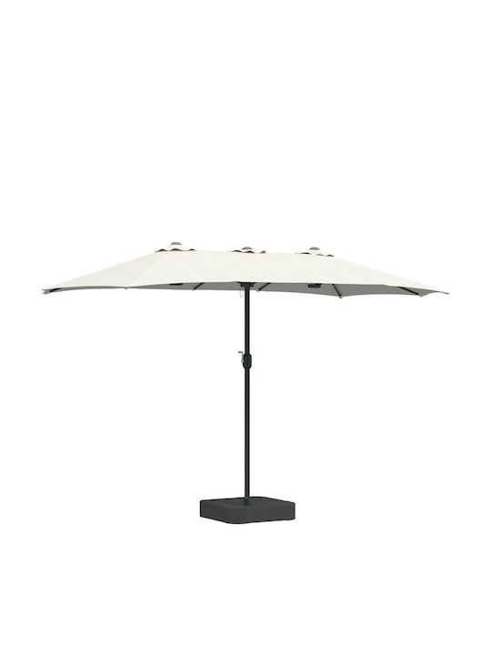 Umbrella Floor Aluminum Beige with Steering Wheel 3.85x2.09m