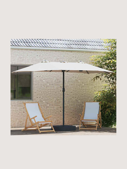 Umbrella Floor Aluminum Beige with Steering Wheel 3.85x2.09m